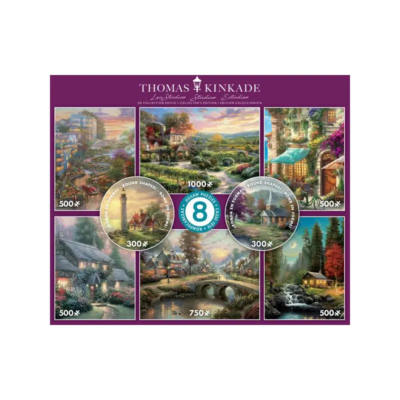 Ceaco - THOMAS KINKADE 8 IN 1 PUZZLE SET