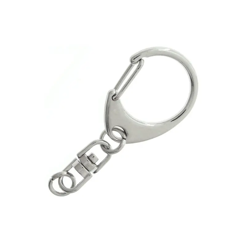 Key Holder w/Spring & Swivel 32mm Nickel
