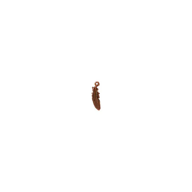 T.C. - CHARM FEATHER 19mm ANT. COPPER
