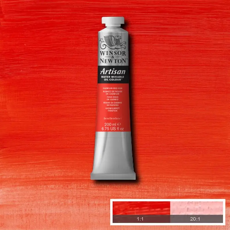 Artisan Water Mixable Oil Colour 200ml Tube, Cadmium Red Hue