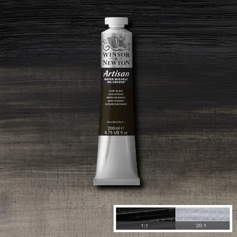 Artisan Water Mixable Oil Colour 200ml Tube, Ivory Black