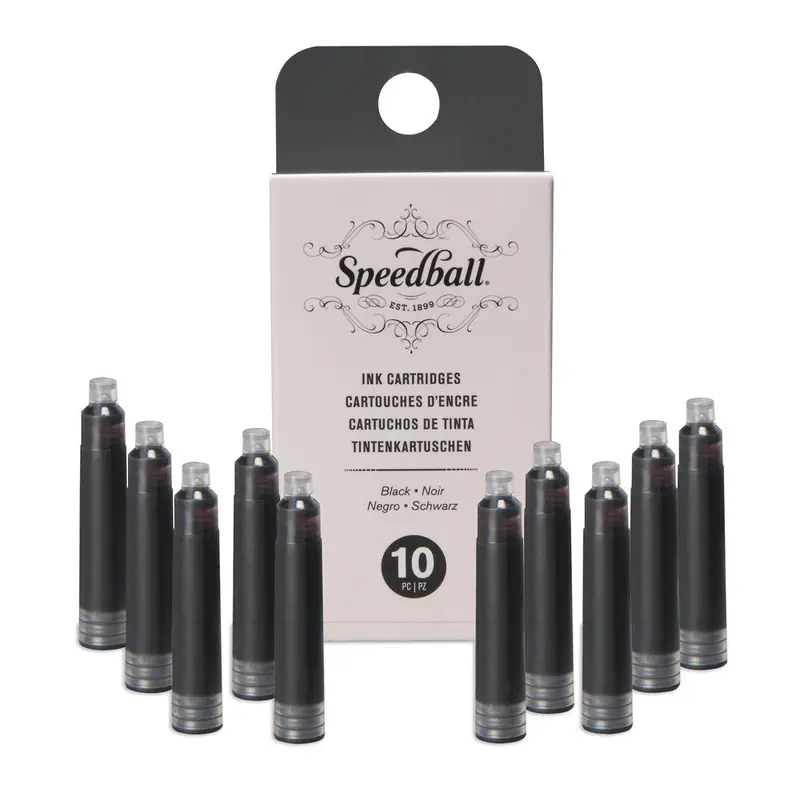 Calligraphy Fountain Pen Ink Cartridges Set, Black (10pc)