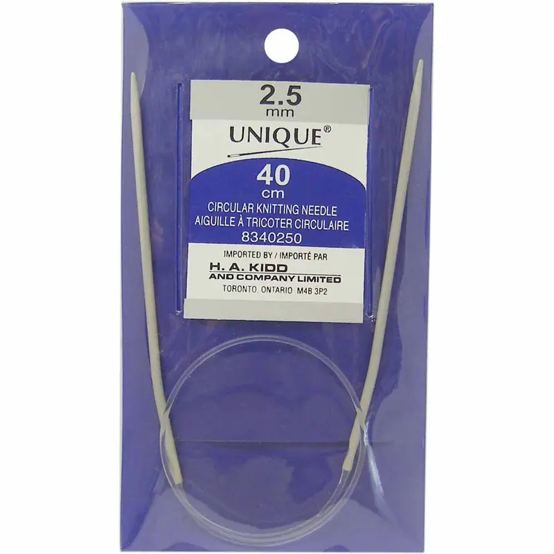 UNIQUE KNITTING Circular Knitting Needles 40cm (16) Aluminum - 2.5mm