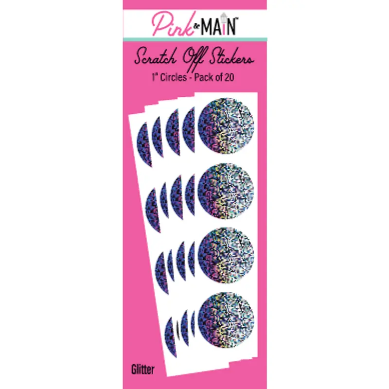 Glitter 1" Circle Scratch Off Stickers