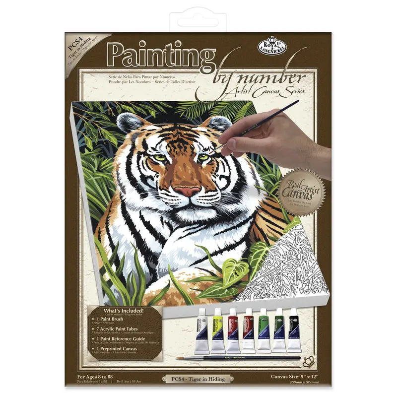 Painting By Number Artist Canvas Series, Small - Tiger in Hiding