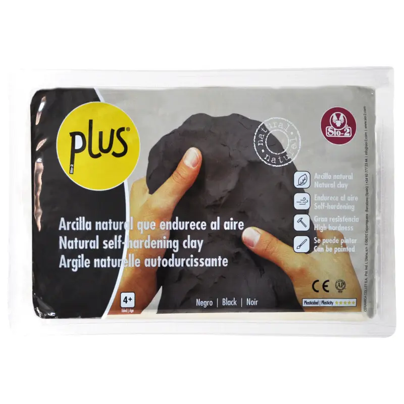 Sio-2 PLUS Natural Self-Hardening Clay, Black - 2.2 lb (1 kg)