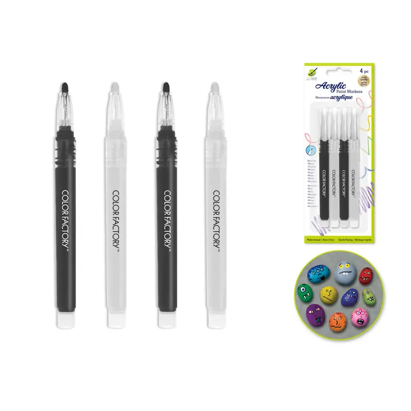 Color Factory: Premium Multi-Surface Acrylic Paint Markers 4pk Classic