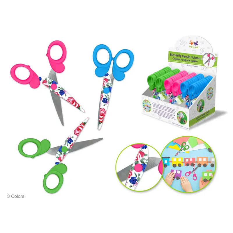 Krafty Kids: 4.8" B-fly Handle w/Floral Print Blade