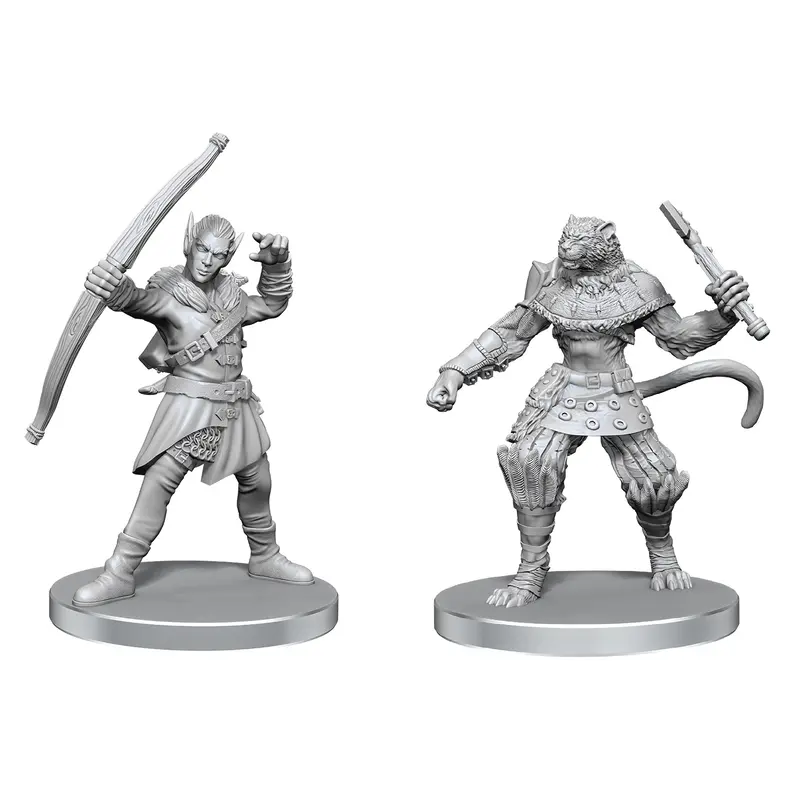 PF UNPAINTED MINIS WV26 ELF HUNTER & CATFOLK BANDIT